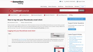 
How to log into your Roundcube email client - InMotion Hosting  
