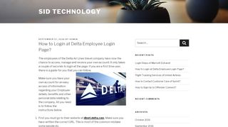 
                            14. How to Login at Delta Employee Login Page? – SID Technology - Dlnet Delta Portal