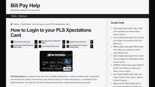 
                            6. How to Login into PLS Xpectations Card - Xpectations Account Login