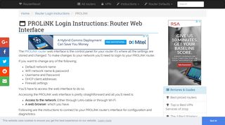 How To Login to a PROLiNK Router And Access The Setup ... - Pro Link Portal