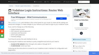 
                            1. How To Login to a Vodafone Router And Access The Setup ... - Vodafone Broadband Router Login