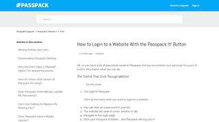 
                            8. How to Login to a Website With the Passpack It! Button ... - Passpack 7 Portal
