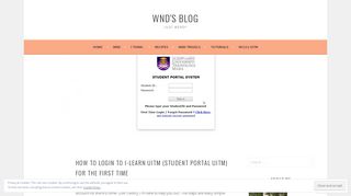 
                            4. How To Login to i-Learn UiTM (Student Portal UiTM) for ... - WND's Blog - Ilearn Uitm Student Portal