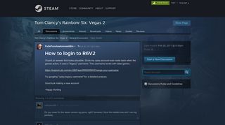
                            4. How to login to R6V2 :: Tom Clancy's Rainbow Six: Vegas 2 ...