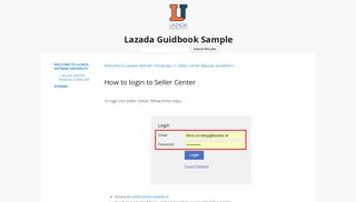 
                            5. How to login to Seller Center - Lazada Guidbook Sample - Lazada Seller Center Portal