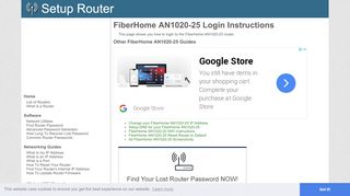 
How to Login to the FiberHome AN1020-25 - SetupRouter  
