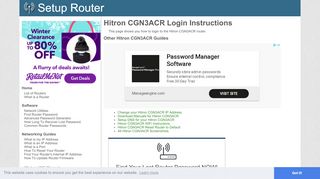 
How to Login to the Hitron CGN3ACR - SetupRouter  
