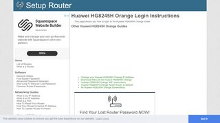 
How to Login to the Huawei HG8245H Orange - SetupRouter  
