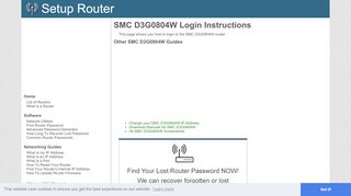 
                            2. How to Login to the SMC D3G0804W - SetupRouter - D3g1604w 033 Na Portal