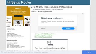 
                            8. How to Login to the ZTE MF28B Rogers - SetupRouter - Rogers Wireless Modem Portal