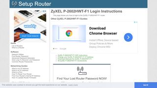 
                            8. How to Login to the ZyXEL P-2602HWT-F1 - SetupRouter - Bredbandsbolaget Portal
