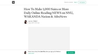 
                            6. How To Make 1,000 Naira or More Daily Online Reading ... - Nnu Income Portal