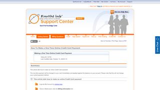 
                            8. How to make a credit card payment online - EarthLink Support - Earthlink Account Portal