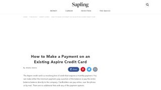 How to Make a Payment on an Existing Aspire Credit Card ...