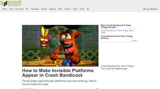 
                            1. How to Make Invisible Platforms Appear in Crash Bandicoot | Crash ... - Crash Bandicoot Portal