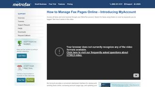 
                            7. How to Manage Fax Pages Online - MetroFax - Metrofax Portal Page