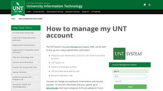 
                            7. How to manage my UNT account | University Information ... - Unt Email Portal