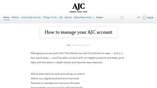 
How to manage your AJC account - AJC.com  
