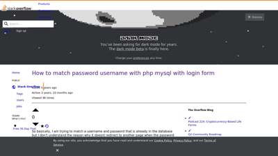 How to match password username with php mysql with login form