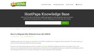 
How to Migrate My Website from 1&1 IONOS - HostPapa ...  
