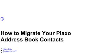 
                            8. How to Migrate Your Plaxo Address Book Contacts - Contacts+ - Www Plaxo Com Login