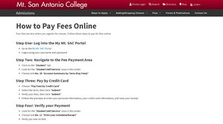 
                            2. How to Pay Fees Online - Mt. SAC - Mt Sac Card Portal