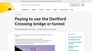 
How to pay the Dart Charge (Dartford Crossing) | The AA  
