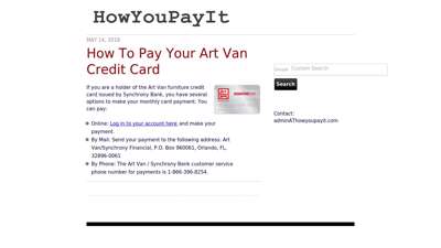 How to Pay Your Art Van Credit Card - HowYouPayIt
