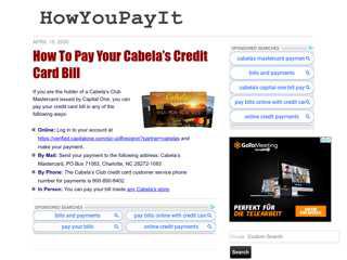 How To Pay Your Cabela’s Credit Card Bill