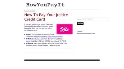 How To Pay Your Justice Credit Card