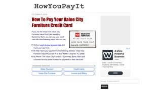 
How To Pay Your Value City Furniture Credit Card  
