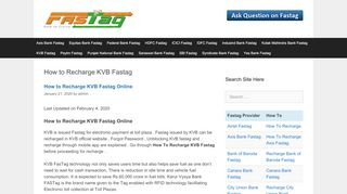 
                            7. How to Recharge KVB Fastag | Fastag Recharge - Kvb Fastag Login