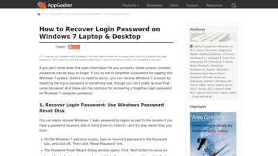 How to Recover Windows 7 Login Password [3 Ways]  AppGeeker