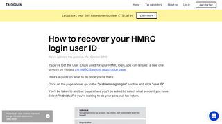 
                            6. How to recover your HMRC login user ID – TaxScouts - Hmrc Online Services Portal Page