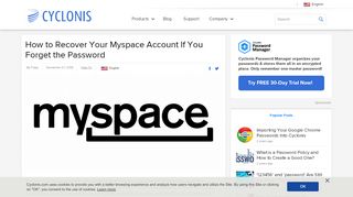 
                            1. How to Recover Your Myspace Account If You Forget the ... - Forgot Myspace Portal And Password