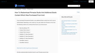 
How to redownload Pinnacle Studio and additional Studio ...  
