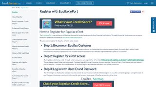 
                            8. How to Register Equifax ePort - BankBazaar - Equifax Eport Portal