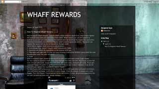 
How To Register Whaff Rewars - WHAFF REWARDS  
