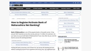 How to Register/Activate Bank of Maharashtra Net Banking - Mahaconnect Internet Banking Portal