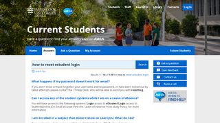 
                            2. how to reset estudent login - Find answers - Jcu E Student Portal