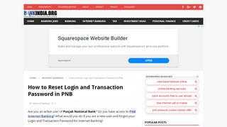 
How to Reset Login and Transaction Password in PNB  
