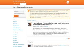 
How to Reset Passwor... - Xero Community  
