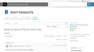 
How to save a file on revit city - Autodesk Community- Revit ...  
