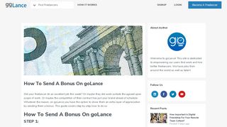 
                            8. How To Send A Bonus On goLance | goLance Blog - Golance Portal