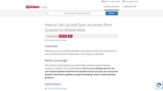 
How to Set Up and Sync Accounts from Quicken to Mobile/Web
