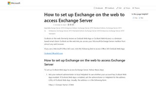 
                            2. How to set up Exchange on the web to access Exchange Server - Owa 2010 Exchange Central Portal