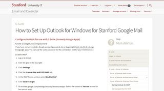 
How to Set Up Outlook for Windows for Stanford Google Mail ...  
