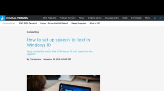 
How to Set up Speech-to-Text in Windows 10 | Digital Trends  
