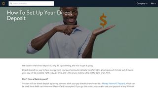 
                            7. How to Set Up Your Direct Deposit - One Walmart - Walmart Everywhere Pay Card Portal