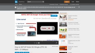 
                            5. How to SETUP Airtel 3G Wingle (ZTE 3G WiFi - 21.6Mbps) - 3gdongle Airtel In Portal